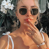 Anellimn melhor oculos de sol feminino grande com proteção UV óculos de sol feminino barato